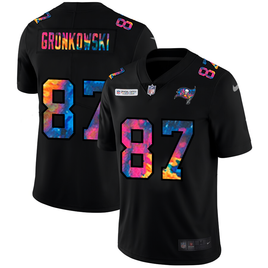 NFL Tampa Bay Buccaneers #87 Rob Gronkowski Men Nike MultiColor Black 2020 Crucial Catch Vapor Untouchable Limited Jersey